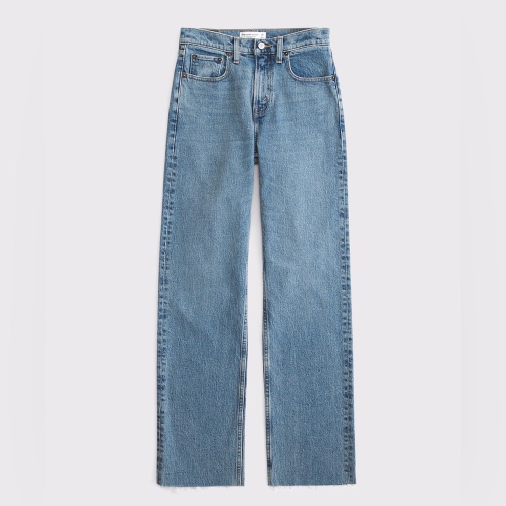 Abercrombie & Fitch High Rise 90s Relaxed Frayed Hem Jean Size 26 / 2R